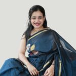 Silk blend sari with 10" zari on pallu